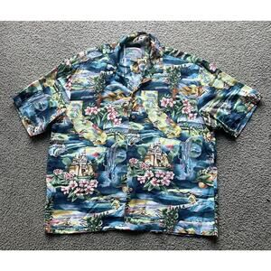 Paradise Found Hawaiian Shirt Men’s XL San Francisco California Golden Gate RARE